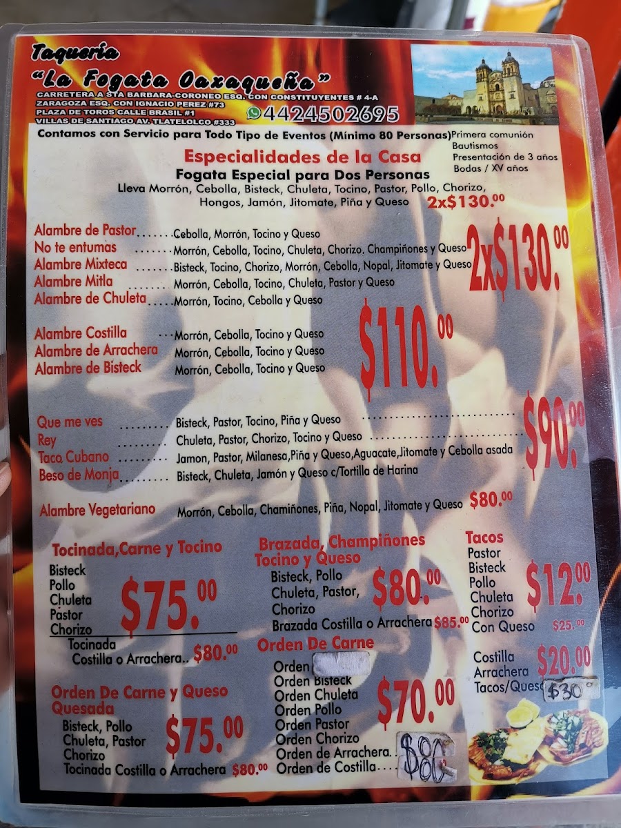 Taquería La Fogata Oaxaqueña. Menu - Image 2